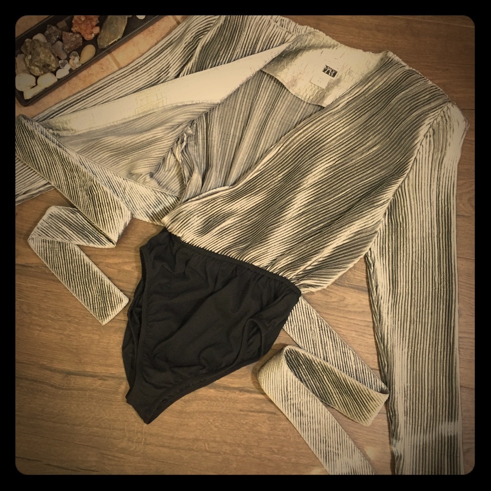 Silver metallic vintage Jeanne Marc bodysuit